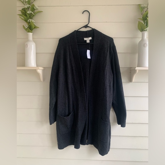 cj banks gray open long cardigan sweater NWT  with flaw Size 2X - Picture 1 of 9